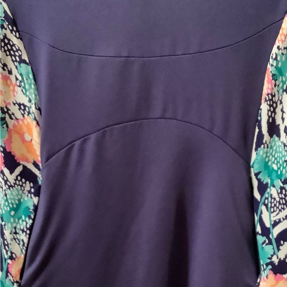 Pebble Beach Tropical Collection Pockets Short Sleeve Printed Panel Golf Dress M - Picture 9 of 16